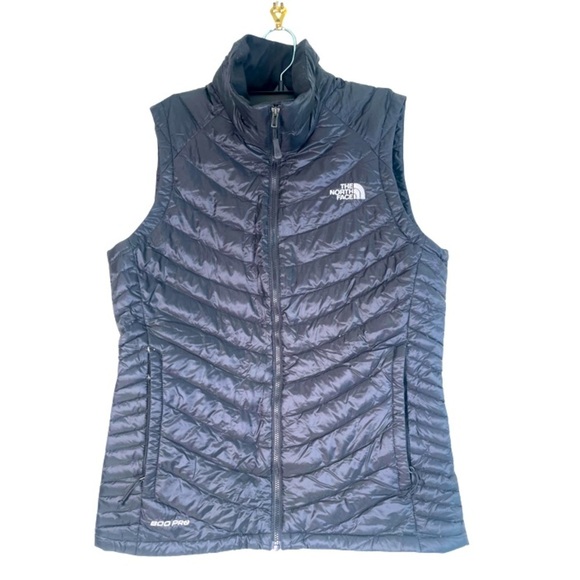 The North Face Down Feather Puffer Vest Women's Sz S Black 800 Pro Full Zip - Picture 1 of 14